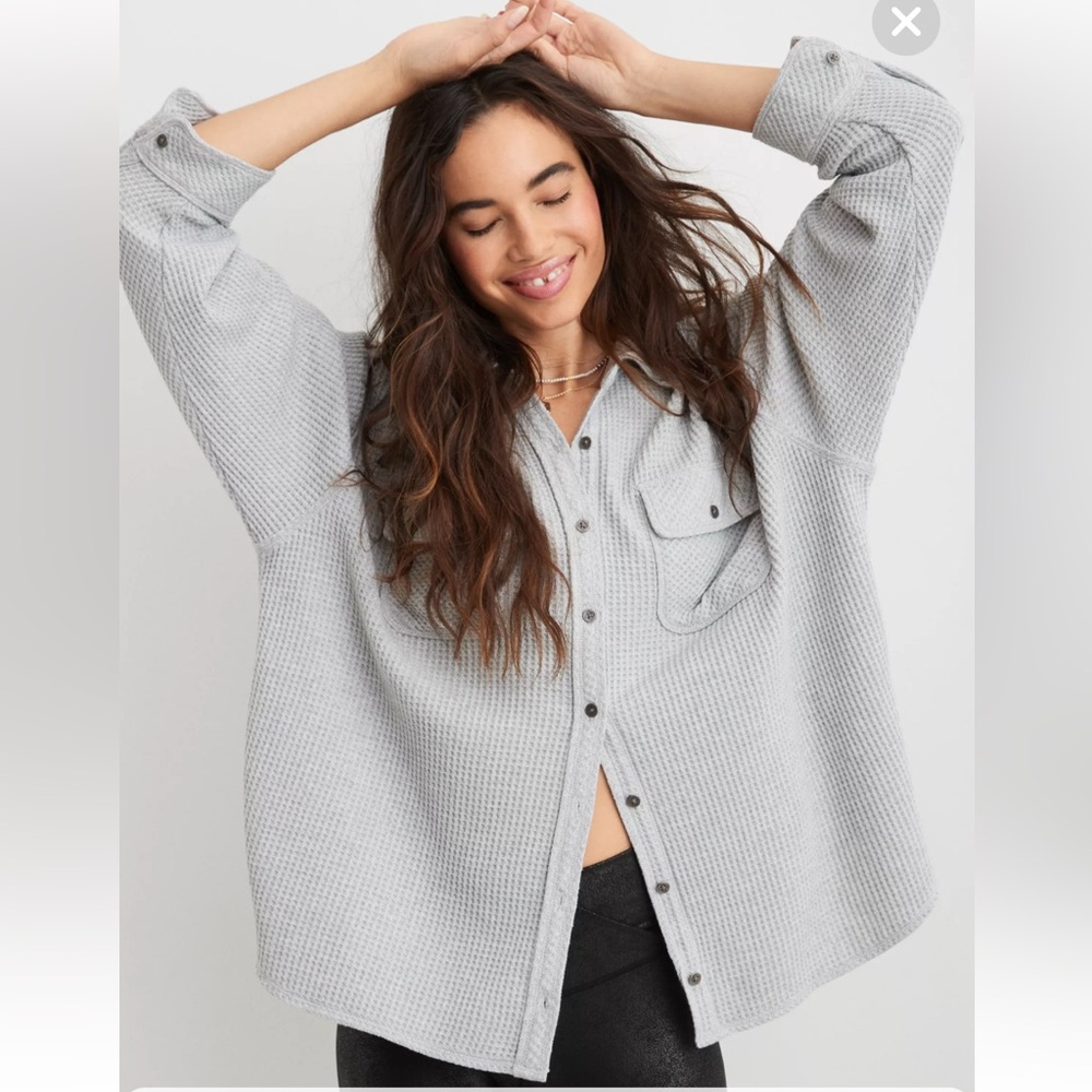 Aerie LumberJane Waffle Shirt, Size M, NWT